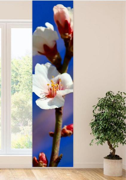 Flächenvorhang Meine Blüten white, Schiebevorhang, Schiebegardine, modern, 60 cm breit, 2,65 m hoch, 3 m hoch